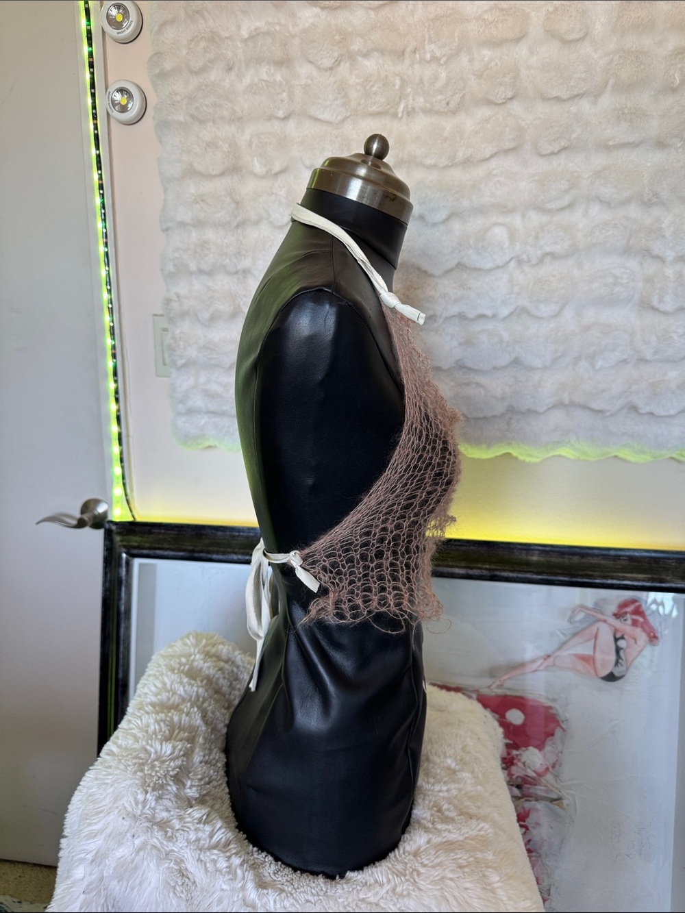 HANDCRAFTED Sheer Knit Scarf Top in Taupe by me - Picture 6 of 17